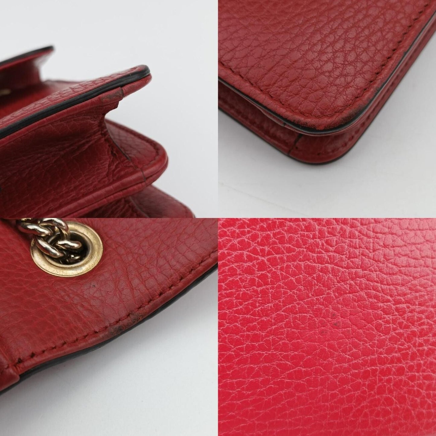 GUCCI Interlocking G Red Leather Shoulder Bag 510304G026579104