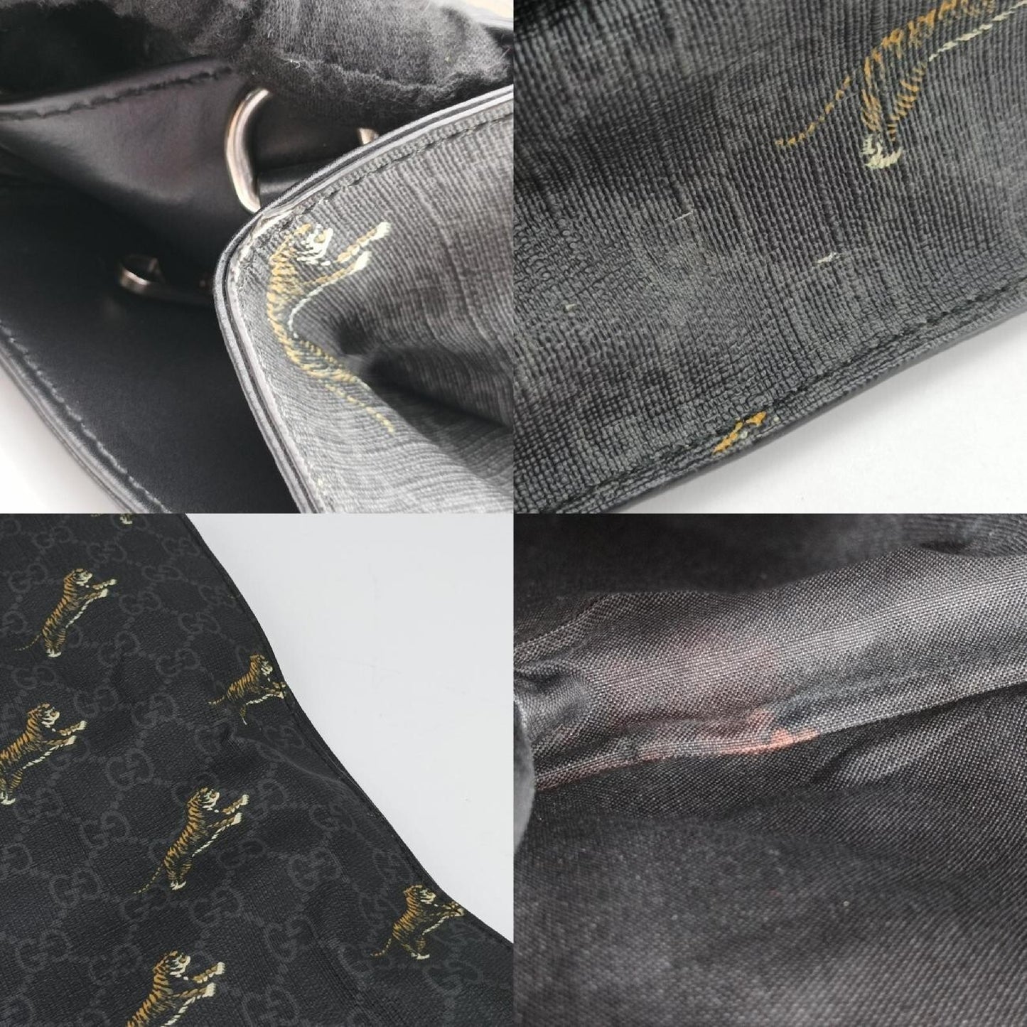 GUCCI GG Supreme Tiger Black x Multi PVC Coated Canvas Shoulder Bag 495559C029271246
