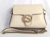 GUCCI GUCCI Gucci Interlocking G Chain Shoulder Bag Ivory with Gold Hardware Calfskin Shoulder Bag