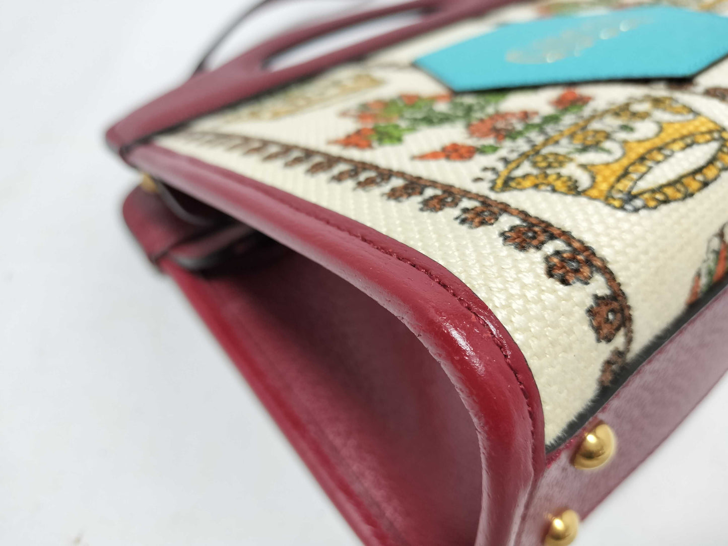 GUCCI 2-Way Handbag Floral Print 100th Anniversary Model Handbag