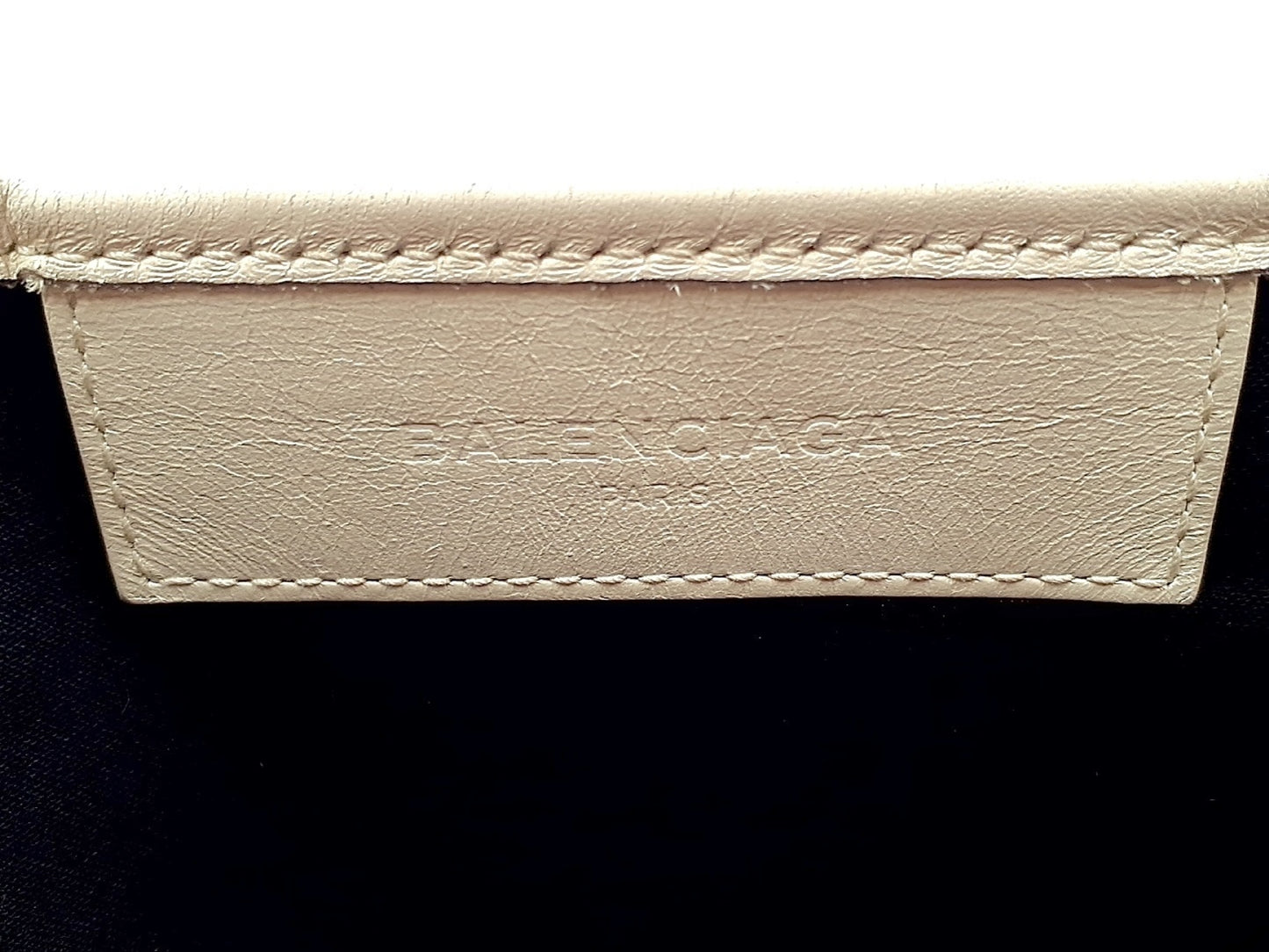 BALENCIAGA Navy Cabas M Pouch Canvas and Leather Handbag