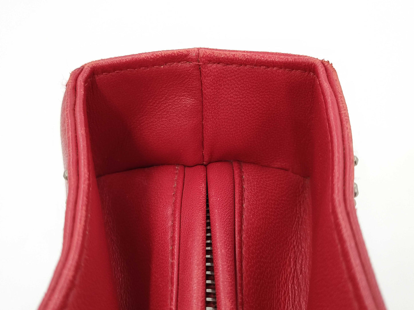Dior Red Silver Hardware Studded Handbag