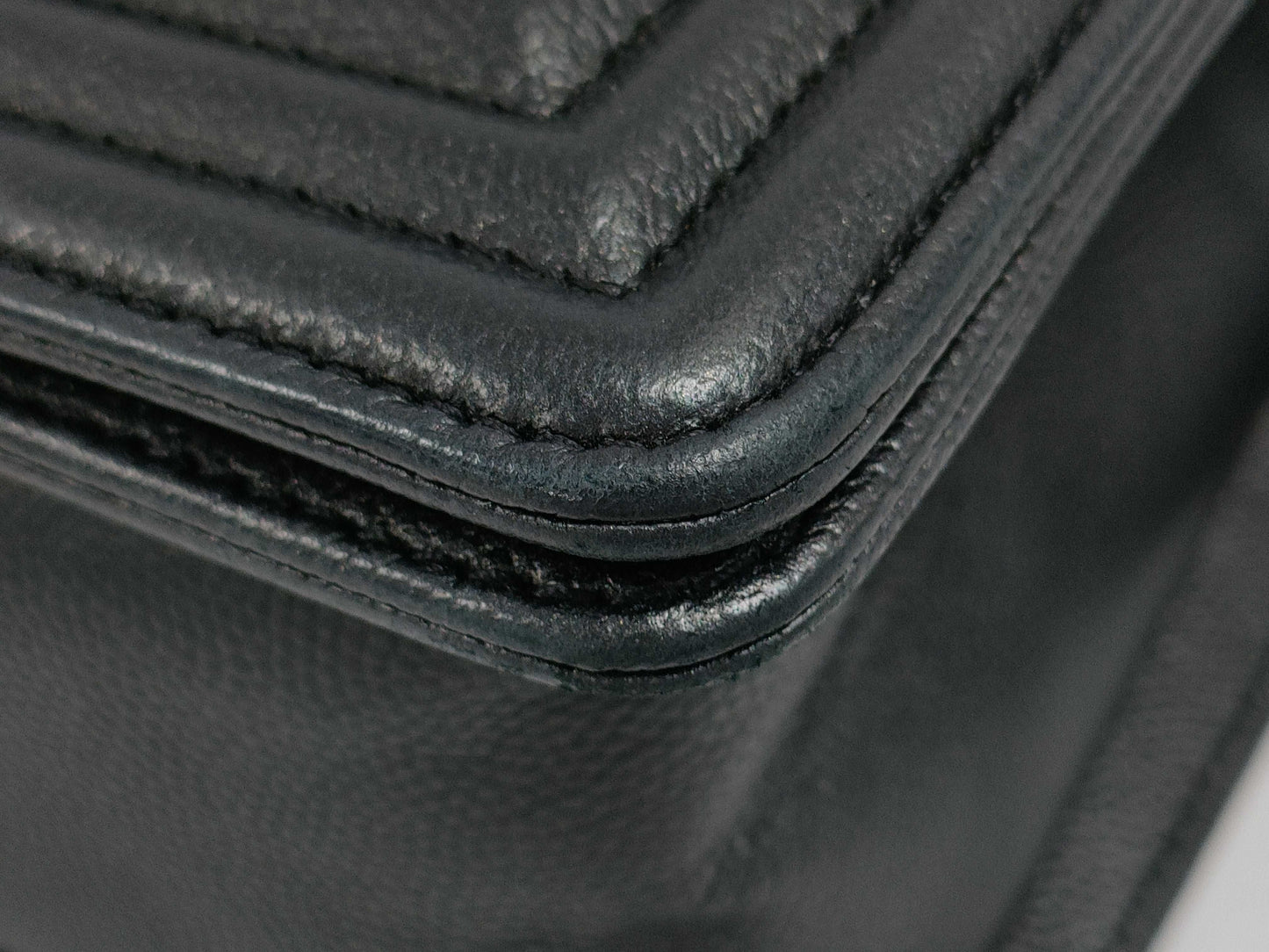 CHANEL Matelasse Boy Chanel 25 Caviar Skin So Black Shoulder Bag, No. 24