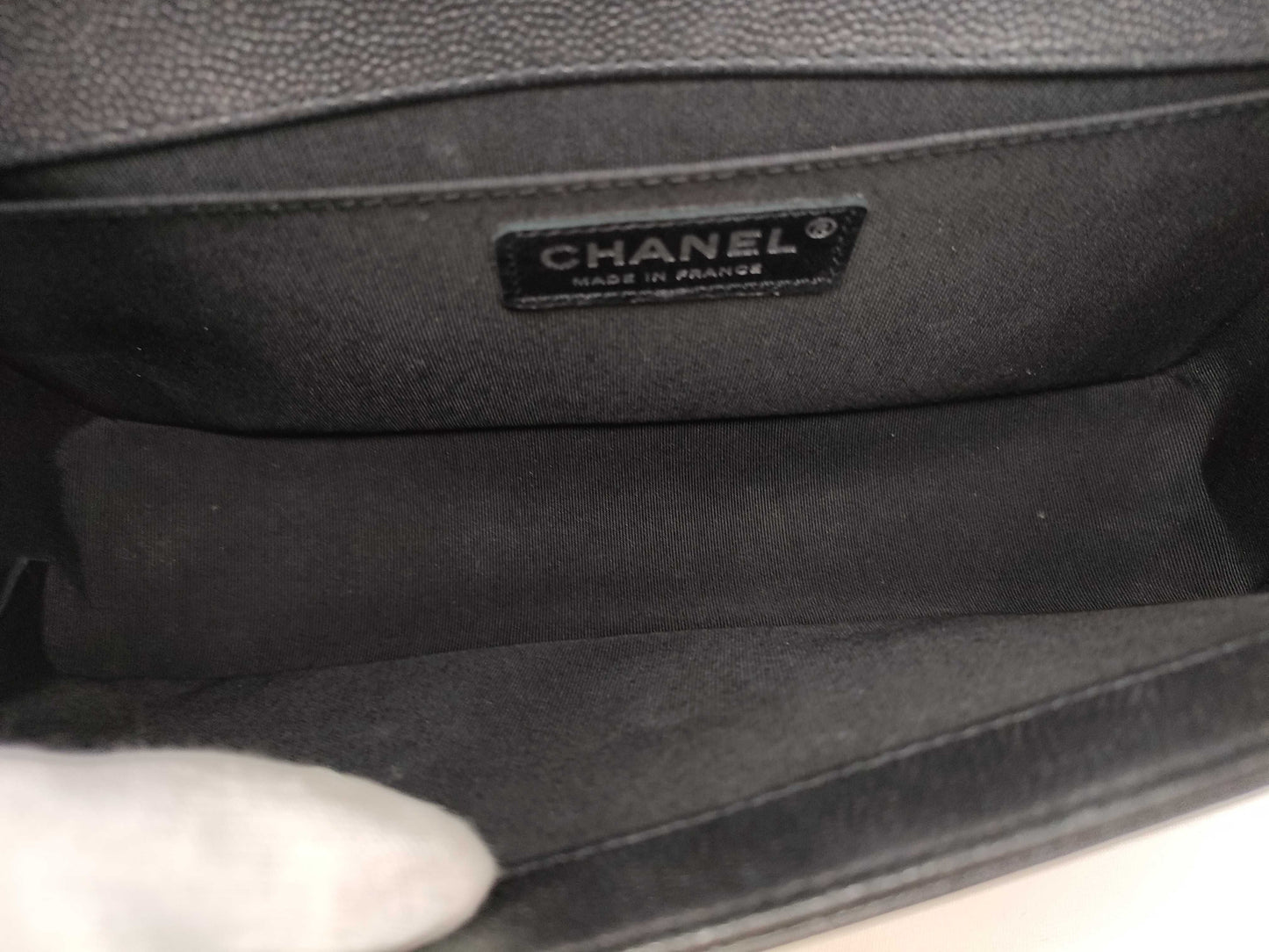 CHANEL Matelasse Boy Chanel 25 Caviar Skin So Black Shoulder Bag, No. 24