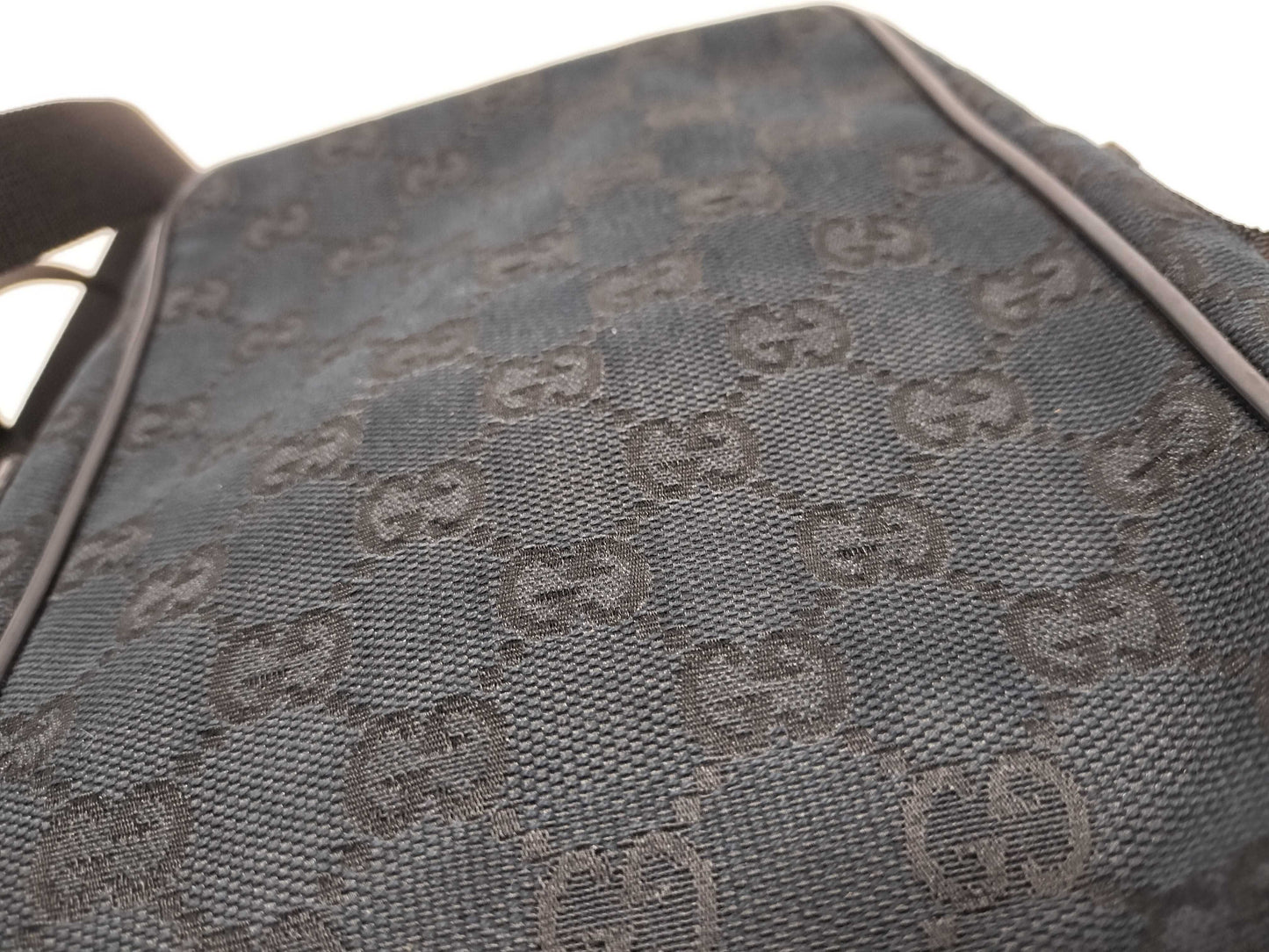 GUCCI GG Canvas Shoulder Bag in Black