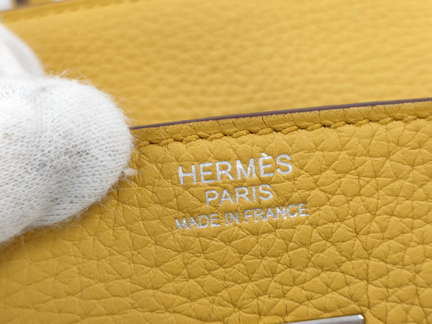 HERMES Birkin 30 Togo Jaune Ambre D engraved handbag