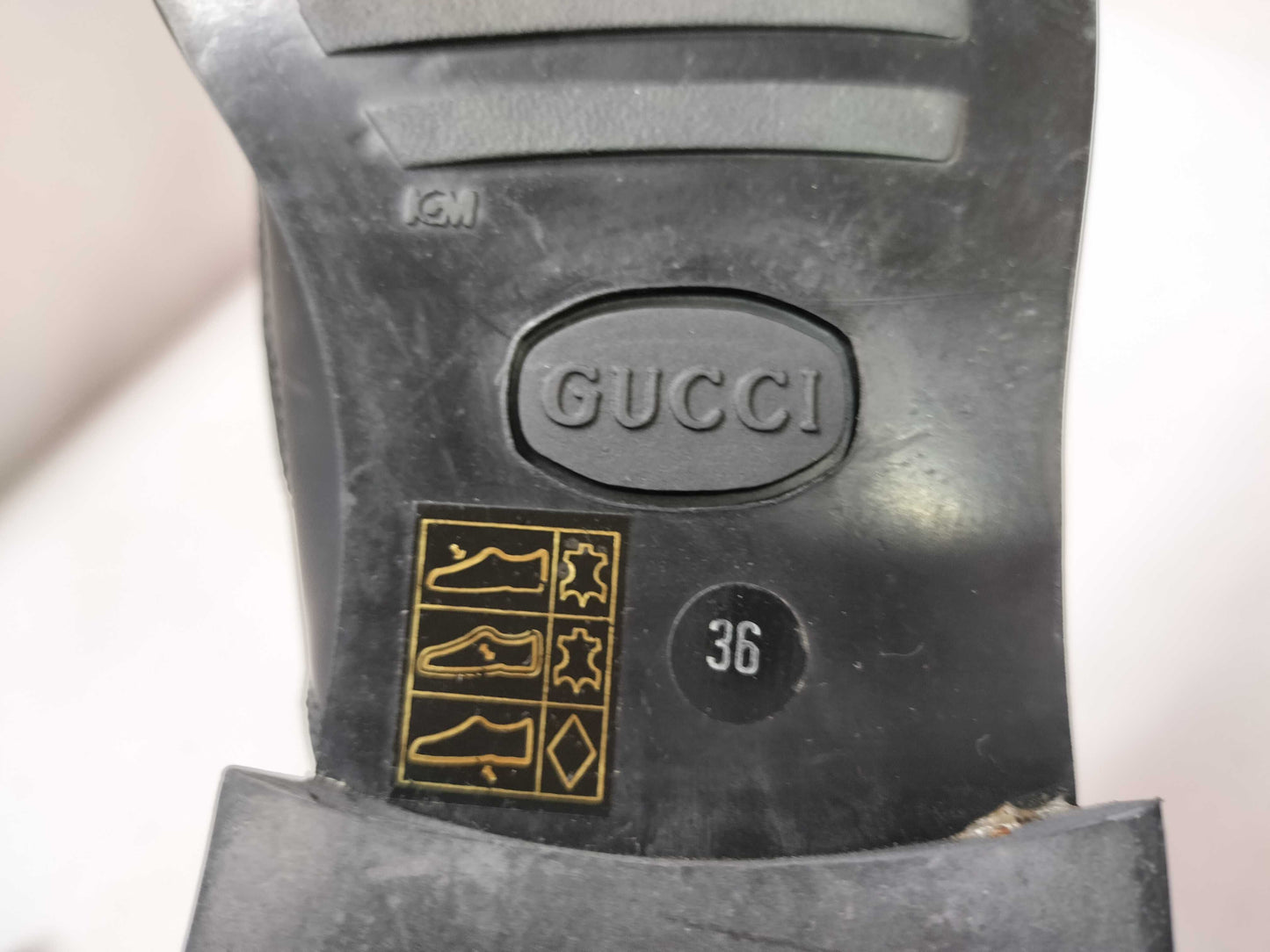 GUCCI Leather and Rubber Boots Black Size 36 Other Shoes