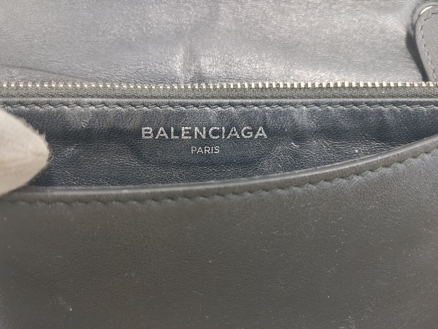 BALENCIAGA Everyday Shoulder Bag with Chain Wallet 568008 Calfskin Black Shoulder Bag