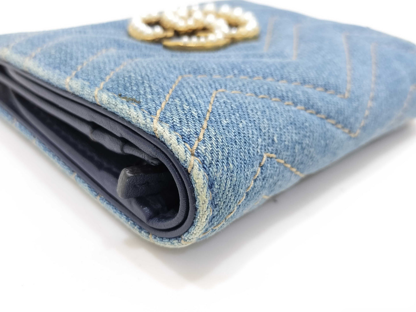 GUCCI Denim GG Marmont Compact Wallet 466492 Wallet
