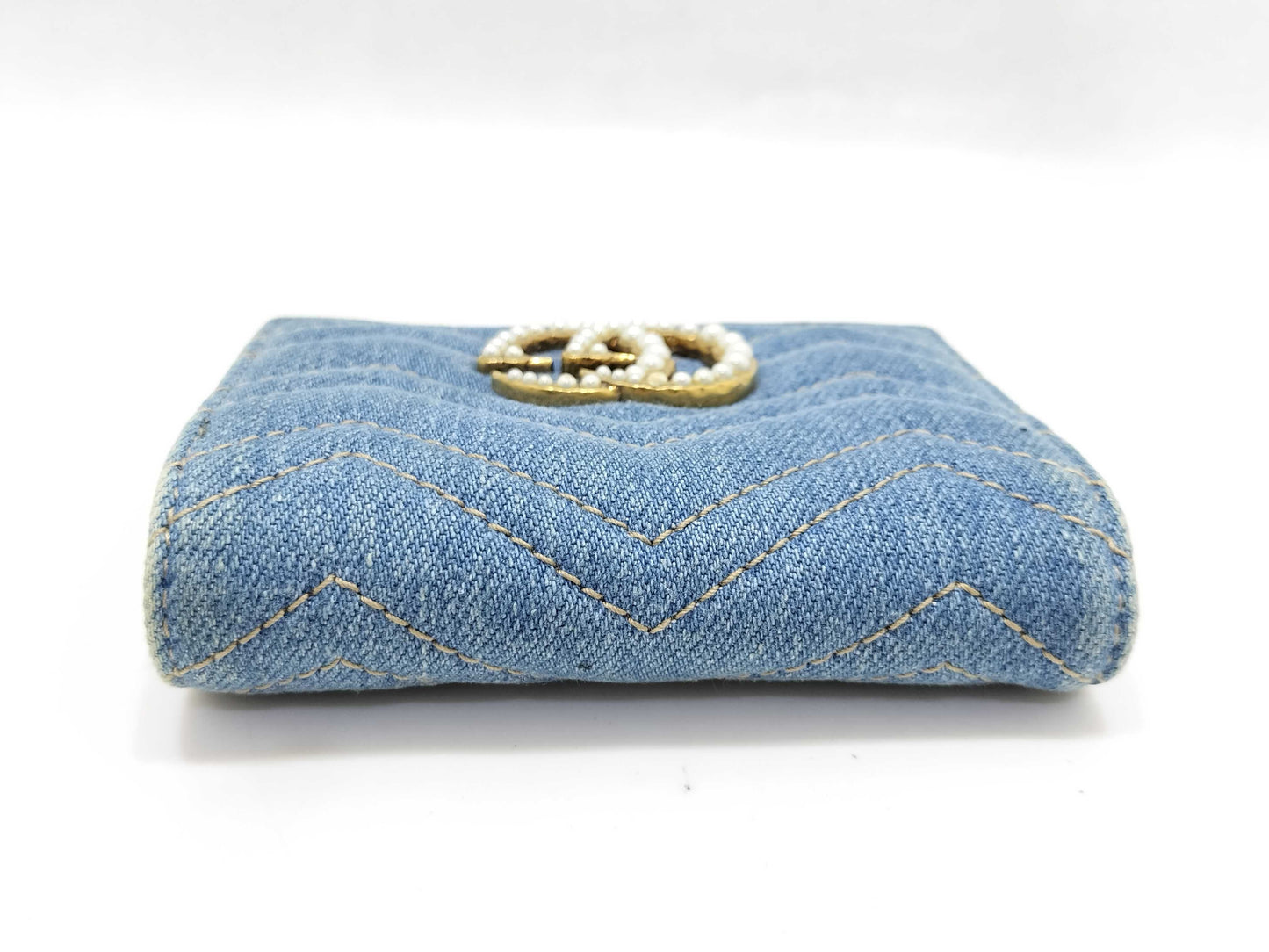GUCCI Denim GG Marmont Compact Wallet 466492 Wallet