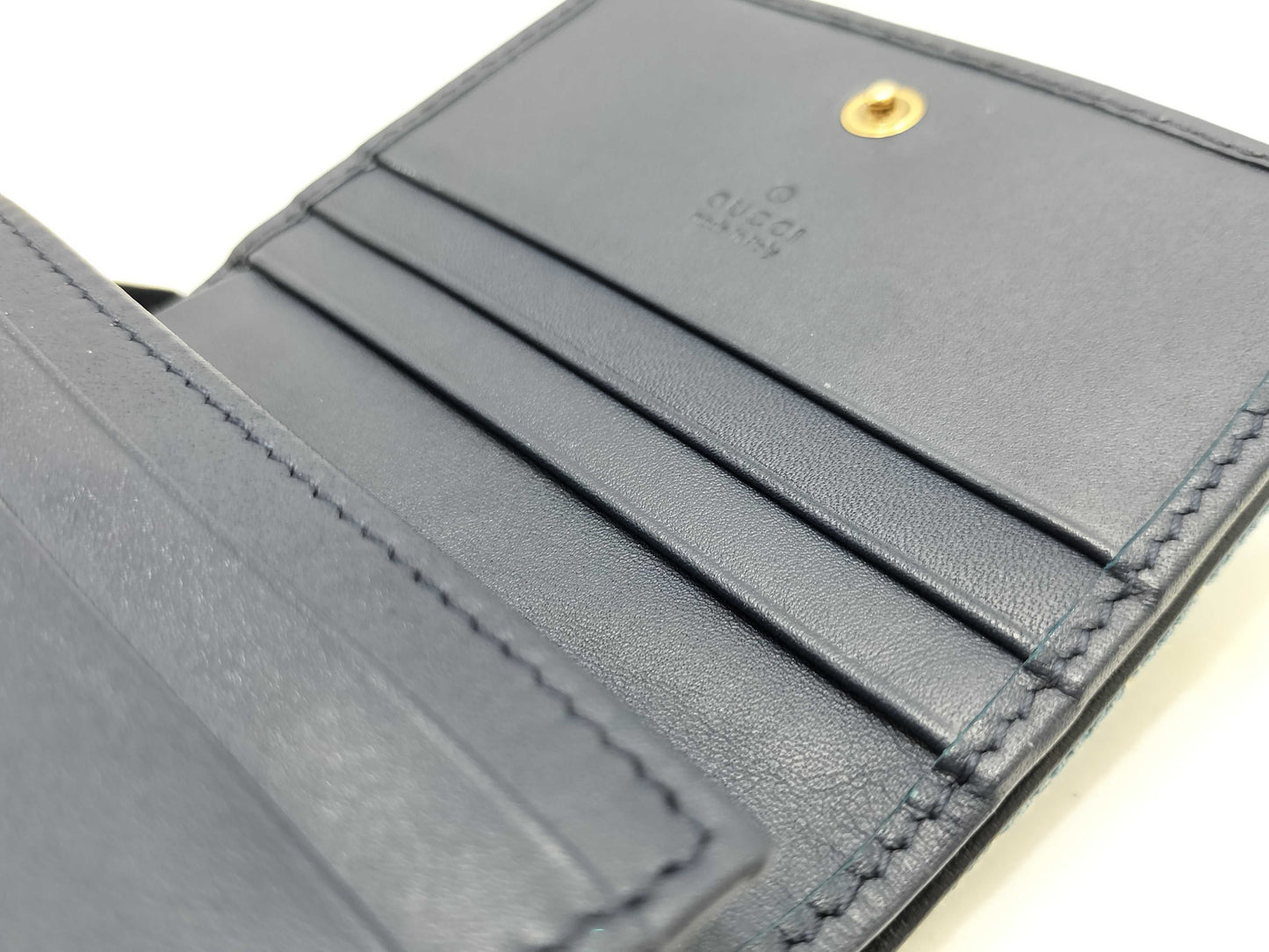 GUCCI Denim GG Marmont Compact Wallet 466492 Wallet
