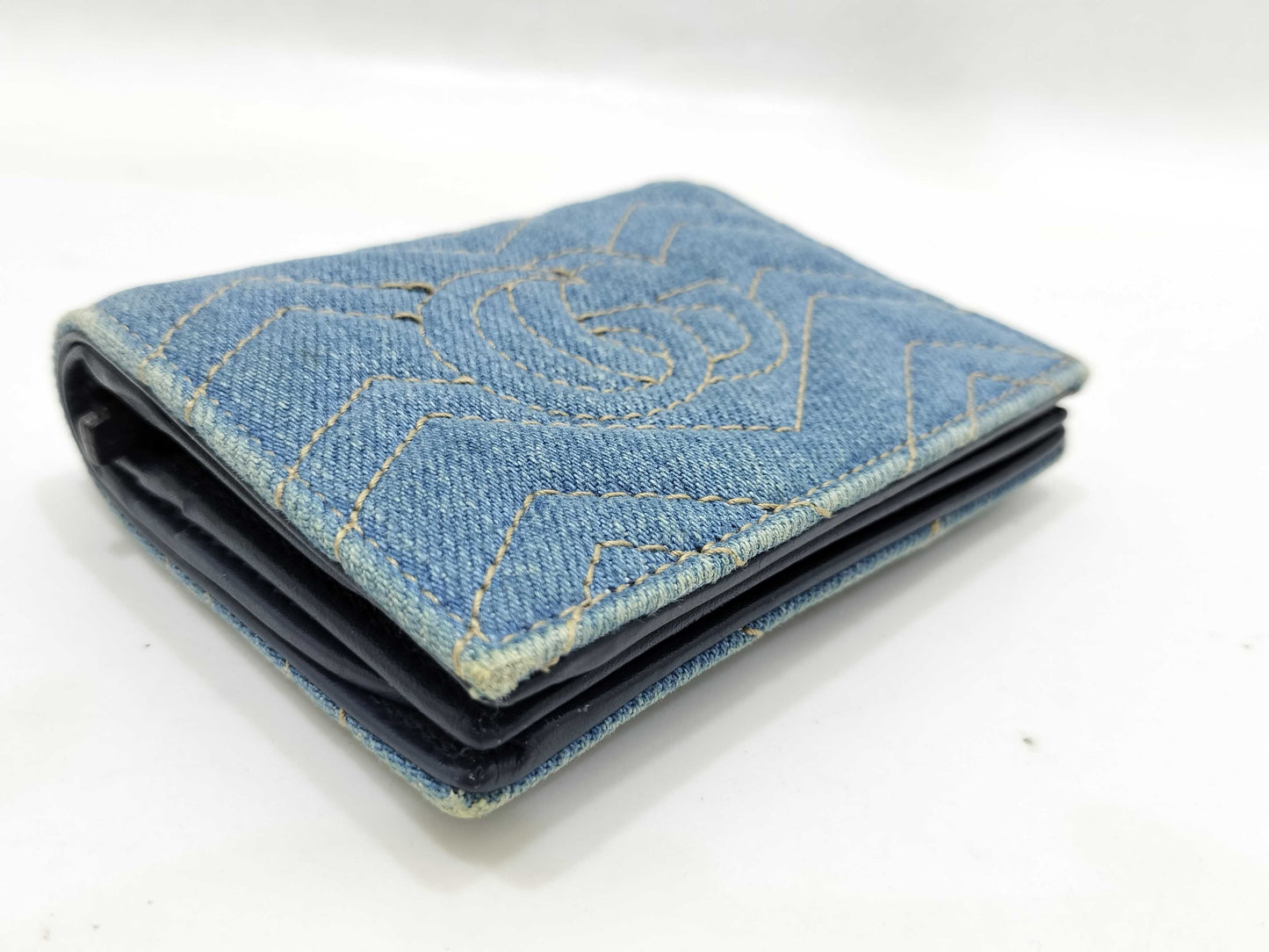 GUCCI Denim GG Marmont Compact Wallet 466492 Wallet