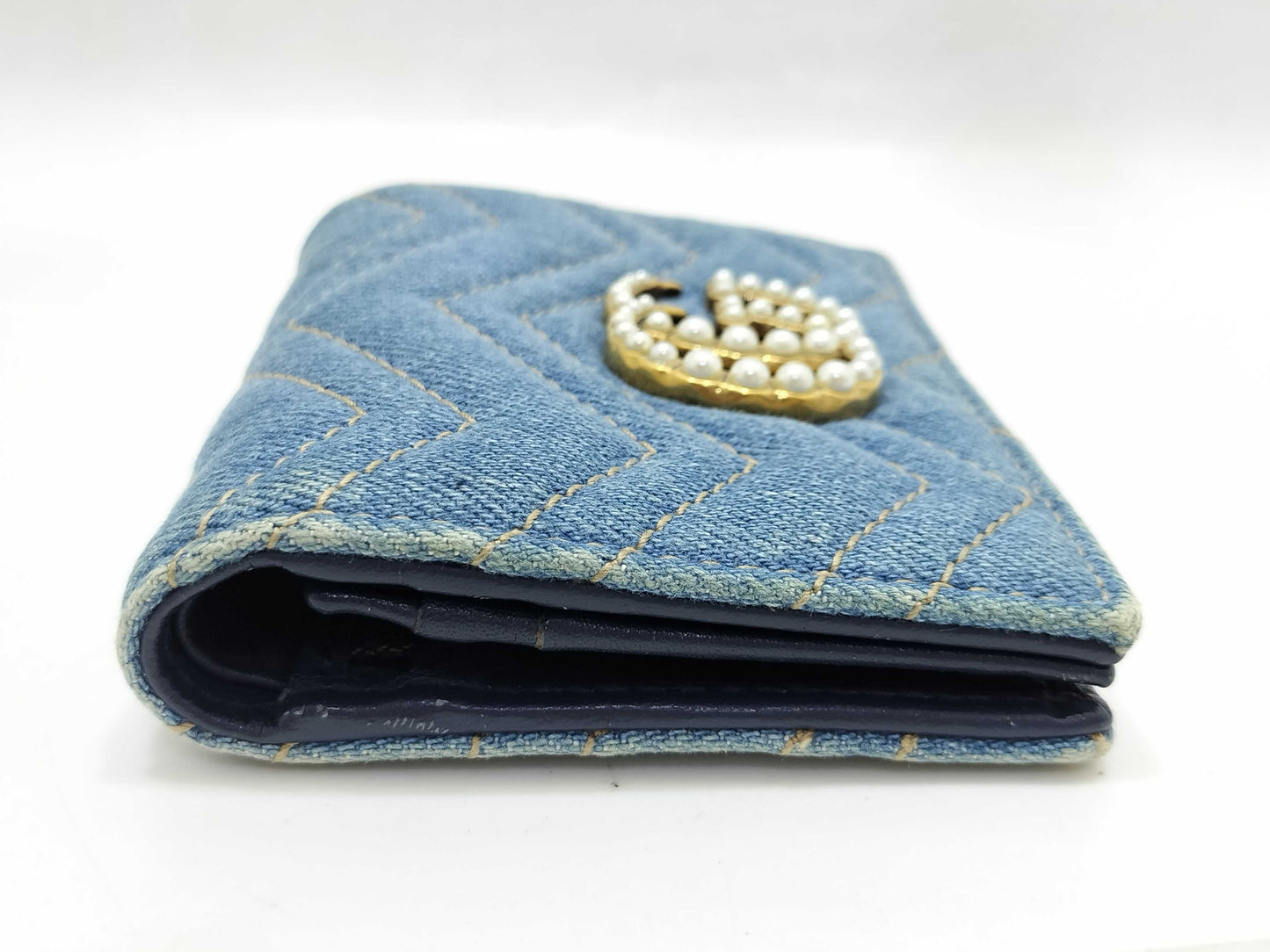 GUCCI Denim GG Marmont Compact Wallet 466492 Wallet