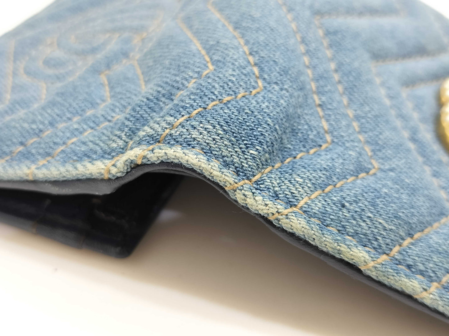 GUCCI Denim GG Marmont Compact Wallet 466492 Wallet