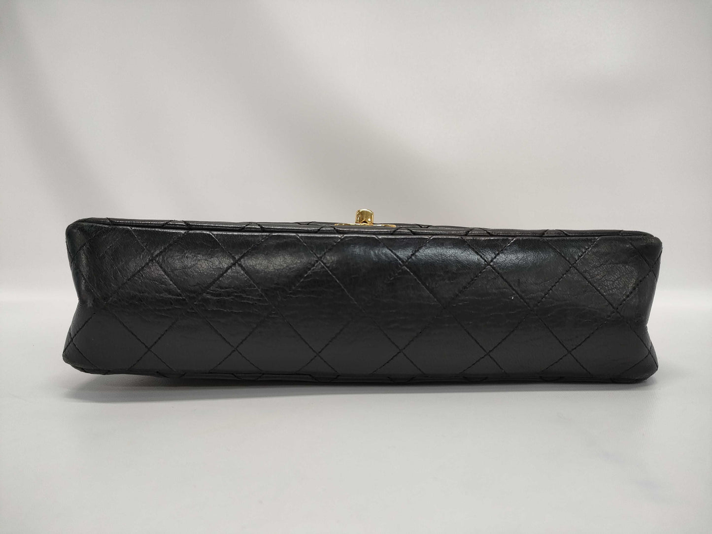 CHANEL V7 CHANEL Matelasse Lambskin Double Flap Chain Shoulder Bag Black