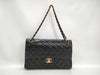 CHANEL V7 CHANEL Matelasse Lambskin Double Flap Chain Shoulder Bag Black