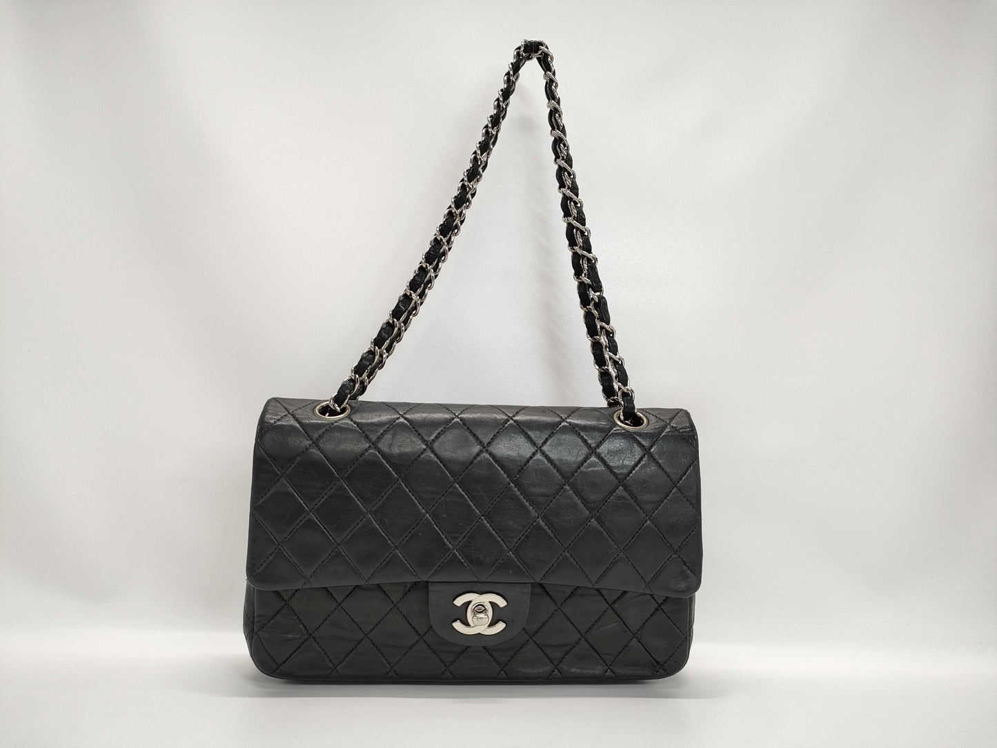 CHANEL V11 CHANEL Matelasse Double Flap Chain Shoulder Bag Black Shoulder Bag