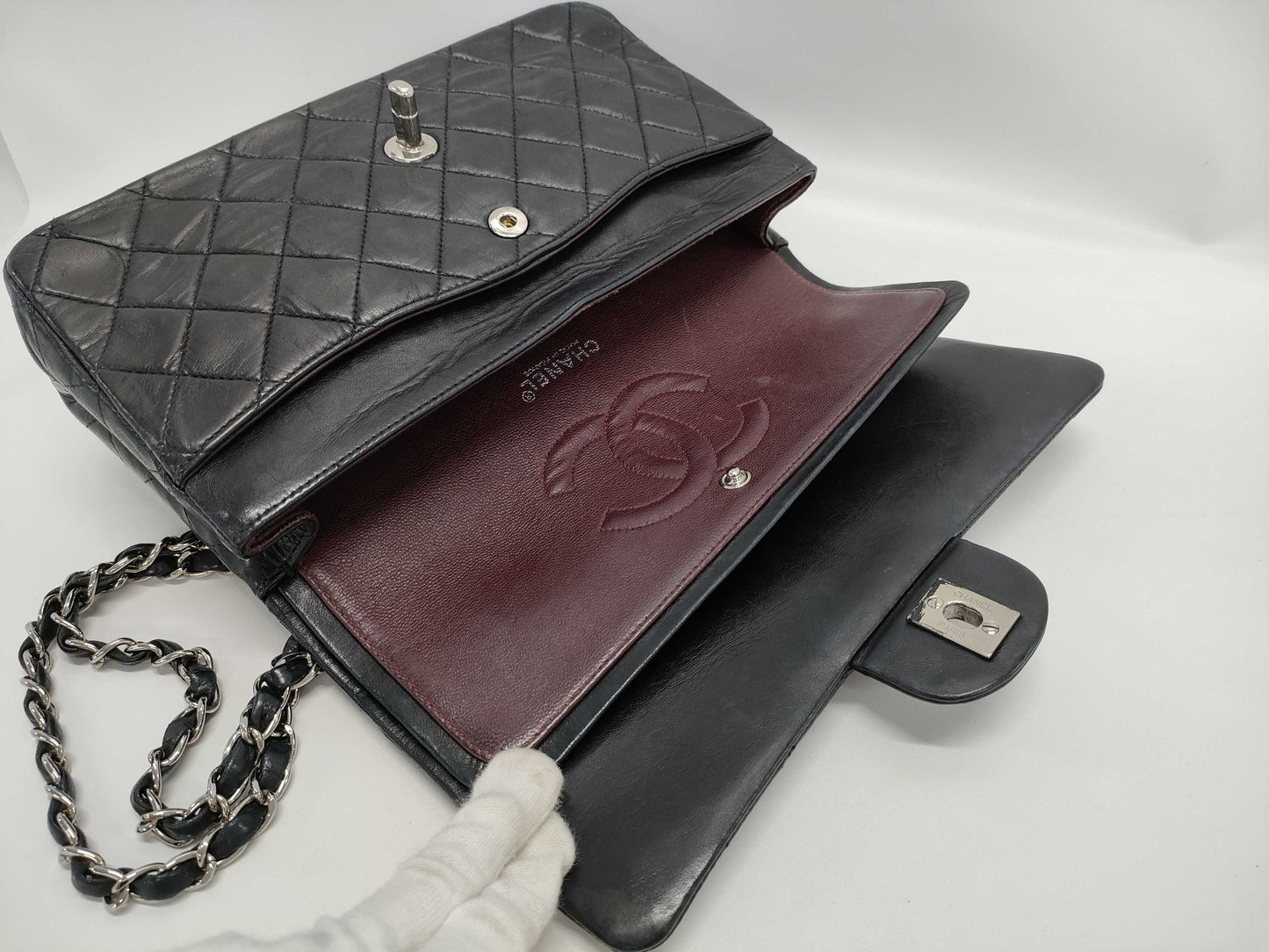 CHANEL V11 CHANEL Matelasse Double Flap Chain Shoulder Bag Black Shoulder Bag