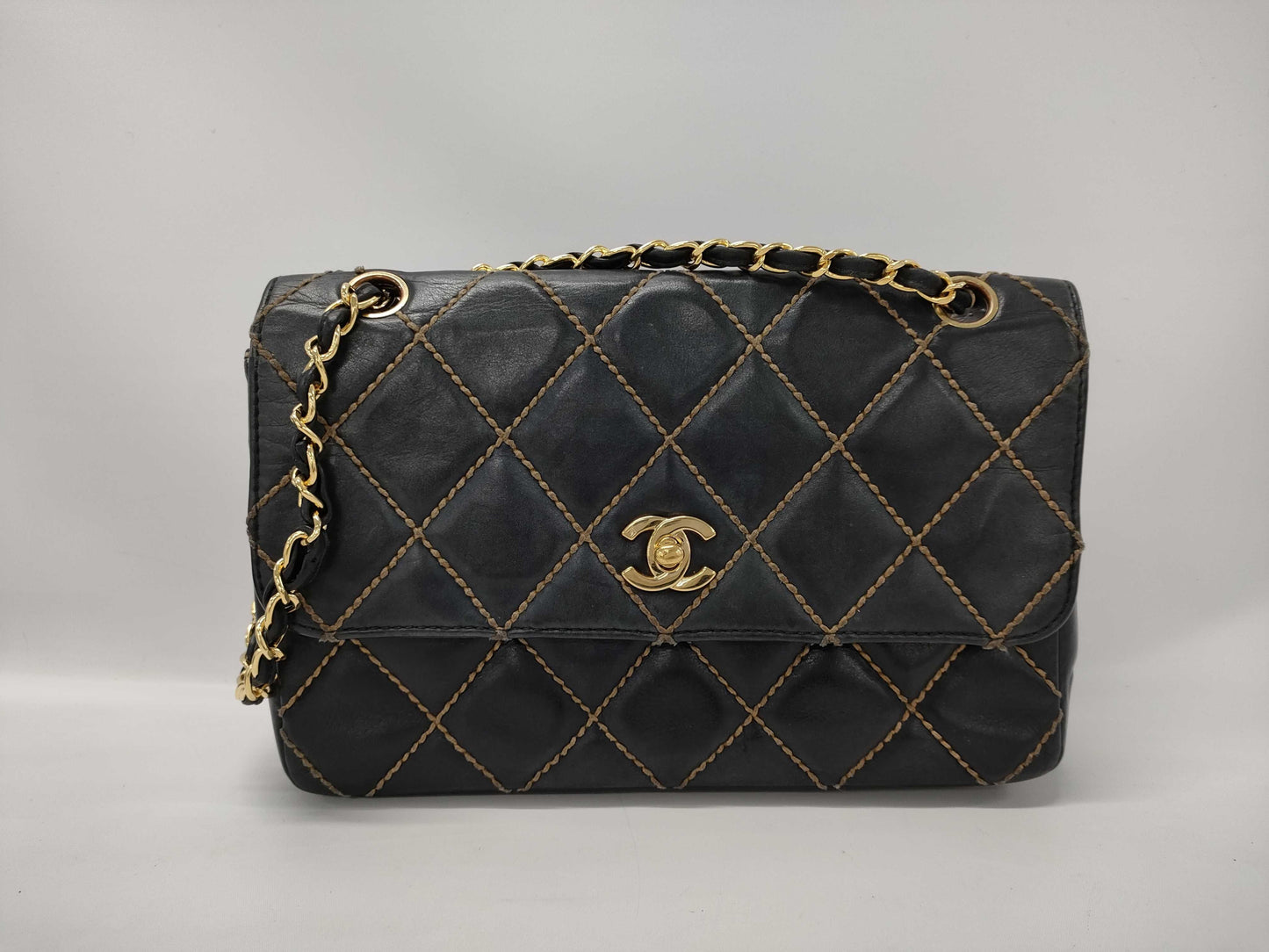 CHANEL Shoulder Bag Wild Stitch Black Bag