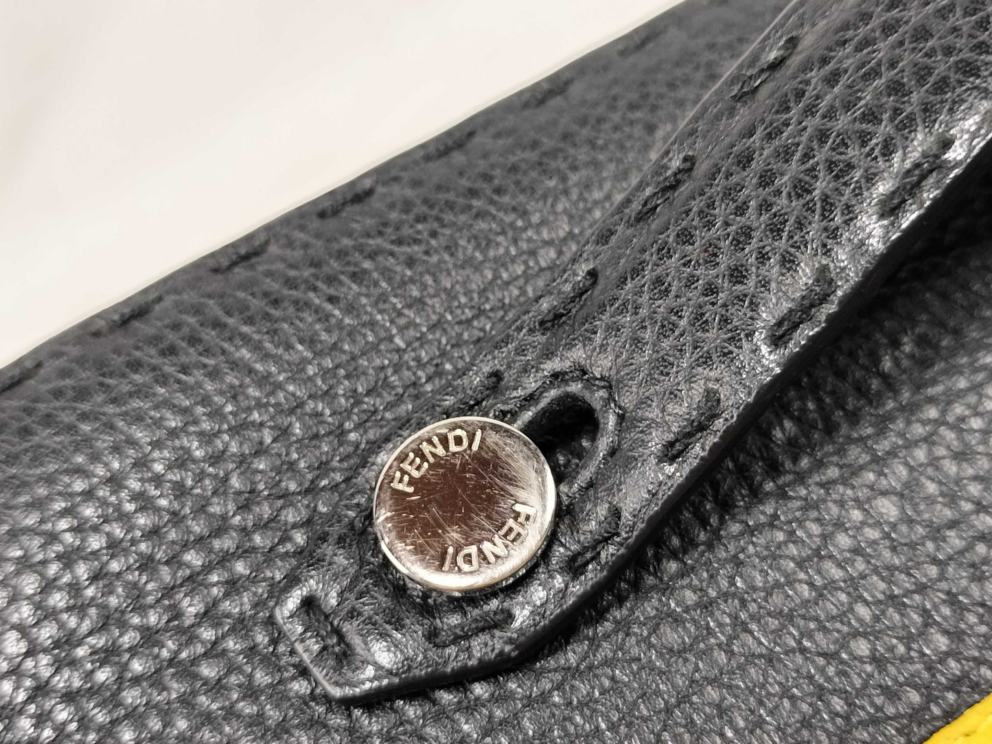 FENDI Monster Bag Bugs Clutch Bag Black with Yellow Eyes