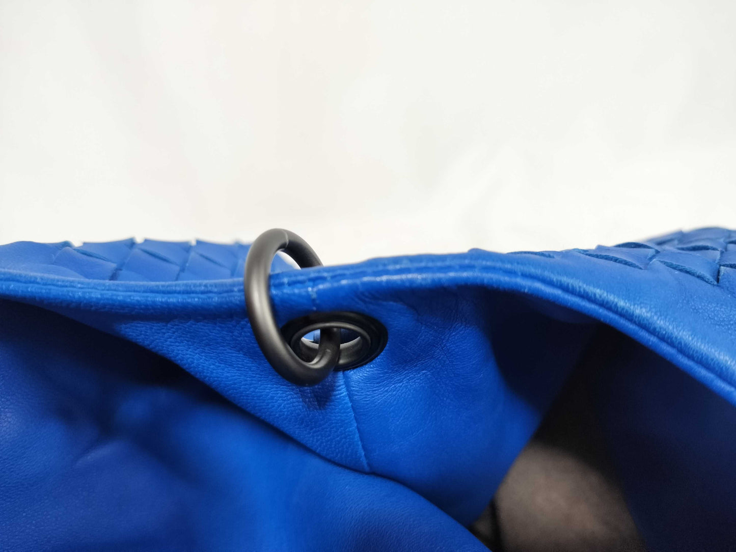 BOTTEGA VENETA Intrecciato Campana Handbag Blue Shoulder Bag