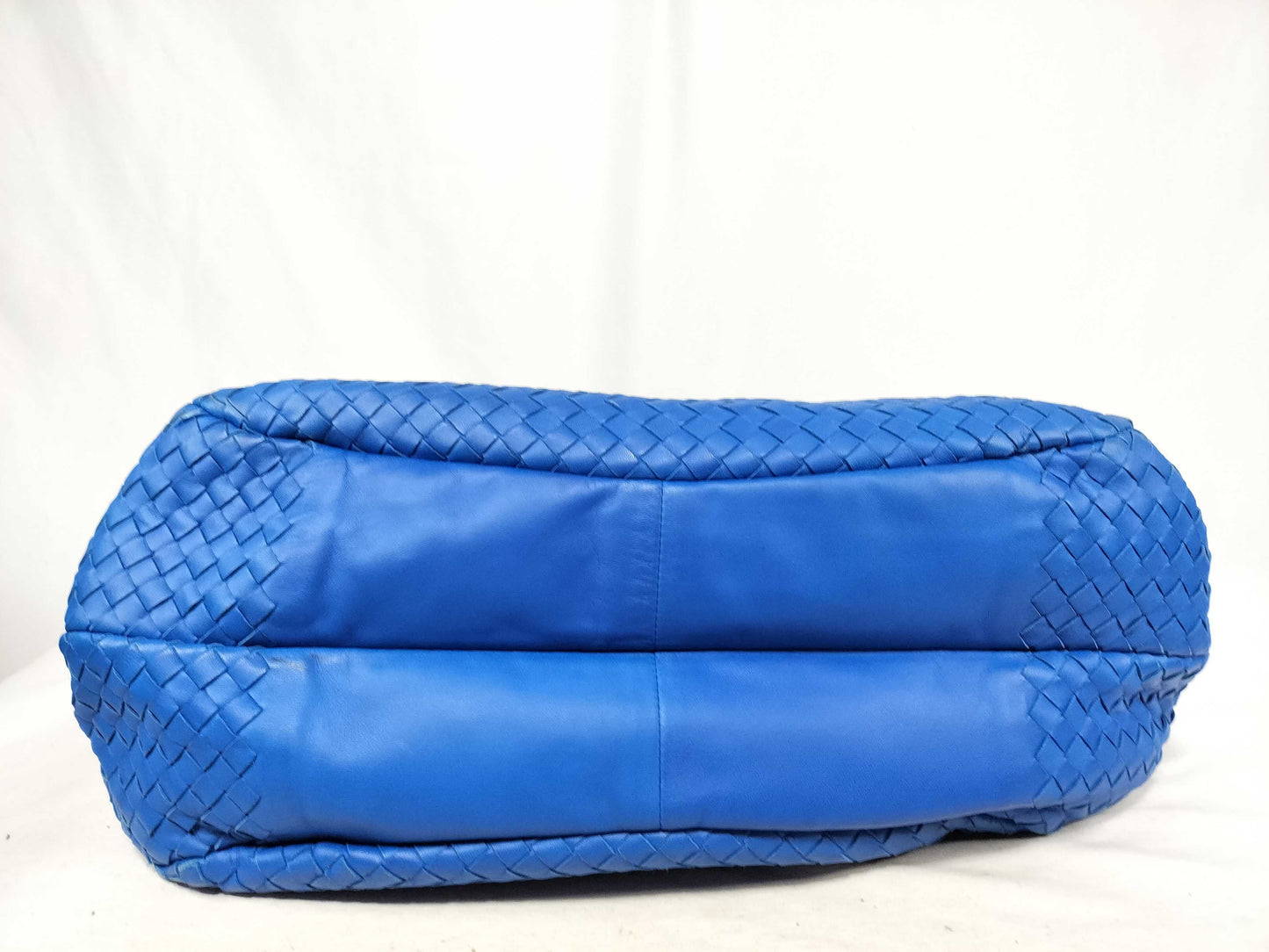 BOTTEGA VENETA Intrecciato Campana Handbag Blue Shoulder Bag