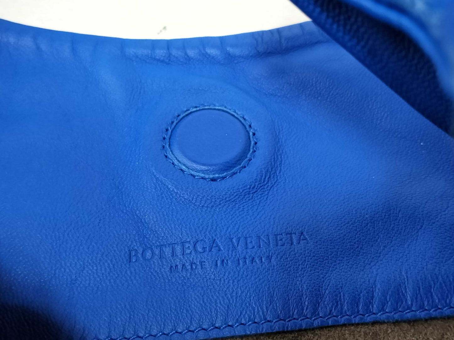 BOTTEGA VENETA Intrecciato Campana Handbag Blue Shoulder Bag