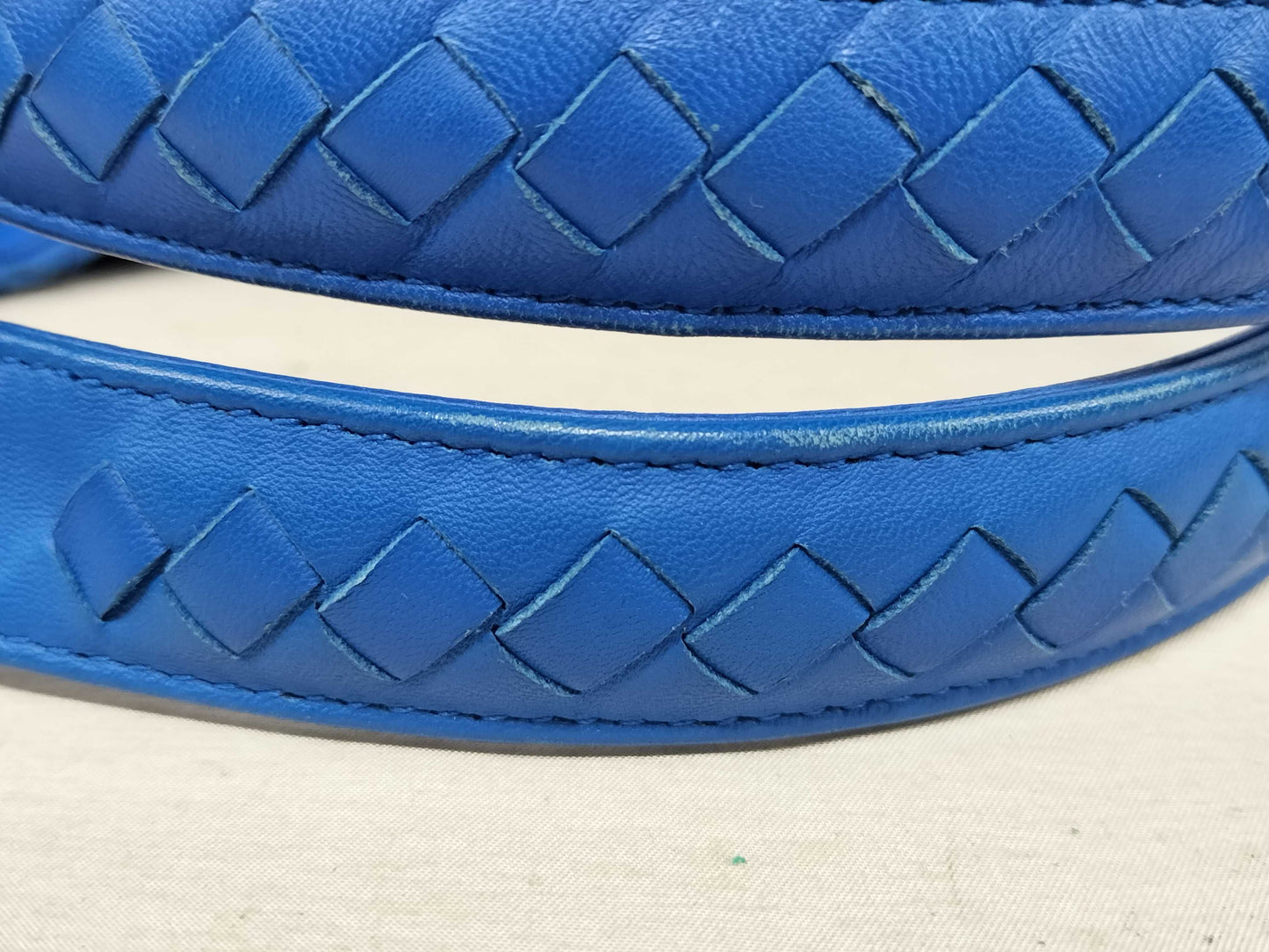 BOTTEGA VENETA Intrecciato Campana Handbag Blue Shoulder Bag