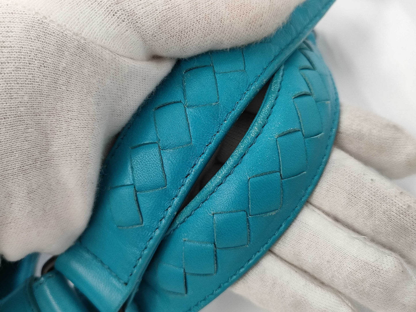 BOTTEGA VENETA Intrecciato Leather Handbag Blue