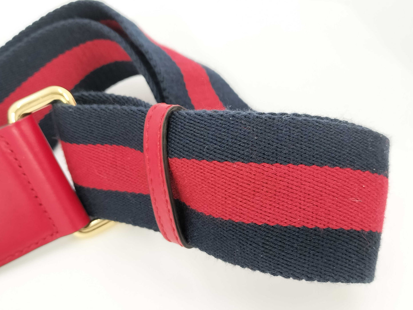 GUCCI 453180 Leather Guccissima Shoulder Bag Red Shoulder Bag