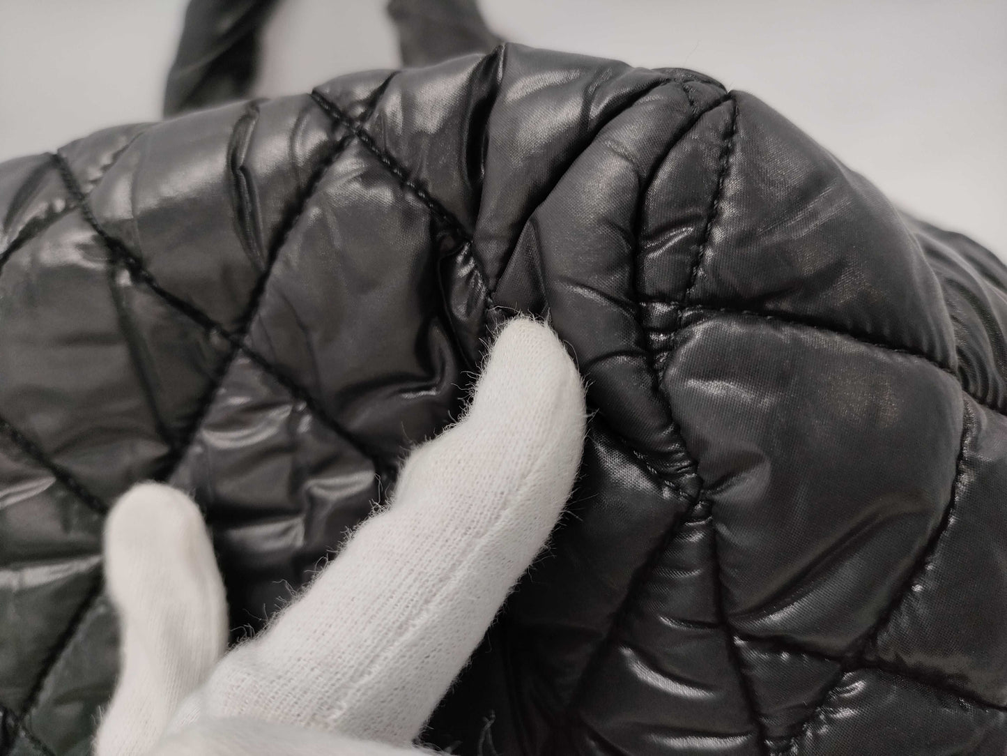 CHANEL Coco Cocoon Boston Bag, Black with Silver Hardware, Nylon, 14480700