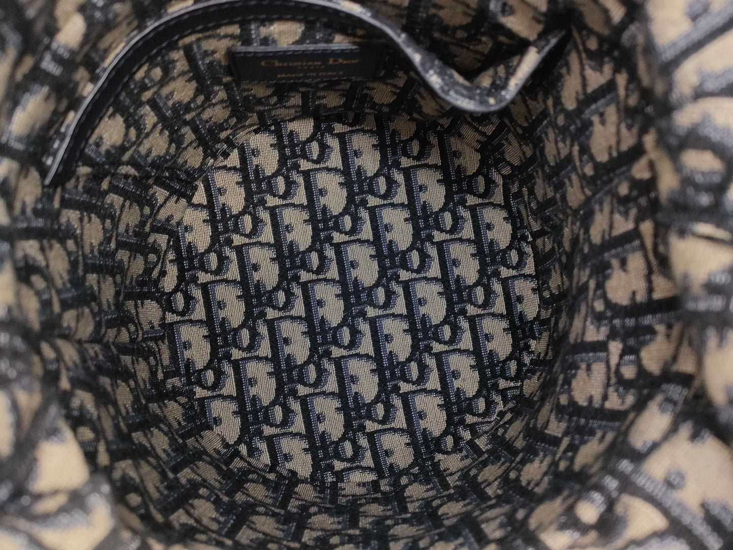 Dior Oblique Wicker Shoulder Bag M7600CMVO Navy Brown with Gold Hardware, Canvas and Rattan, 63-MA-0251 Shoulder Bag
