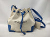 BALENCIAGA Canvas and Leather Drawstring Shoulder Bag