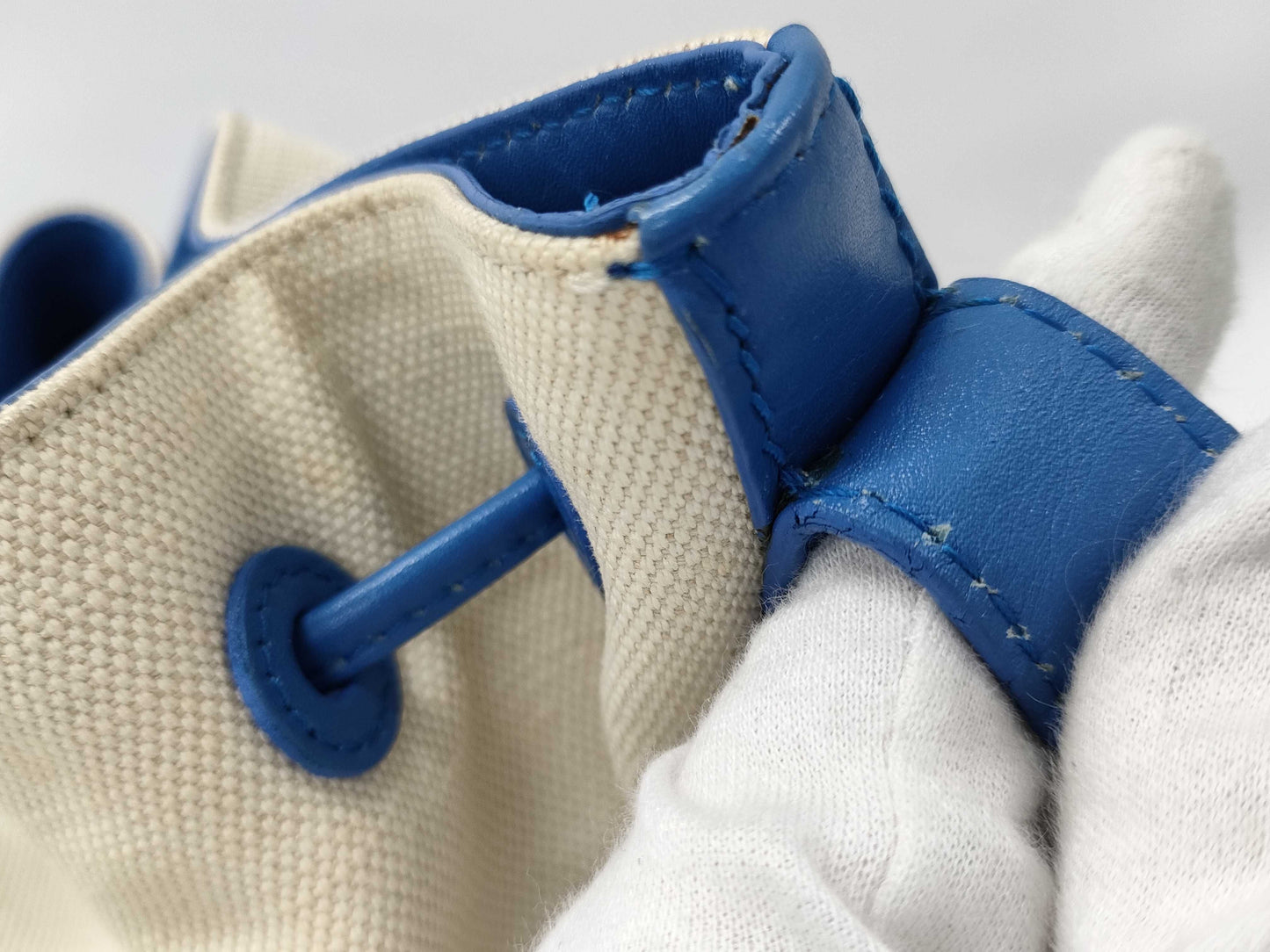 BALENCIAGA Canvas and Leather Drawstring Shoulder Bag