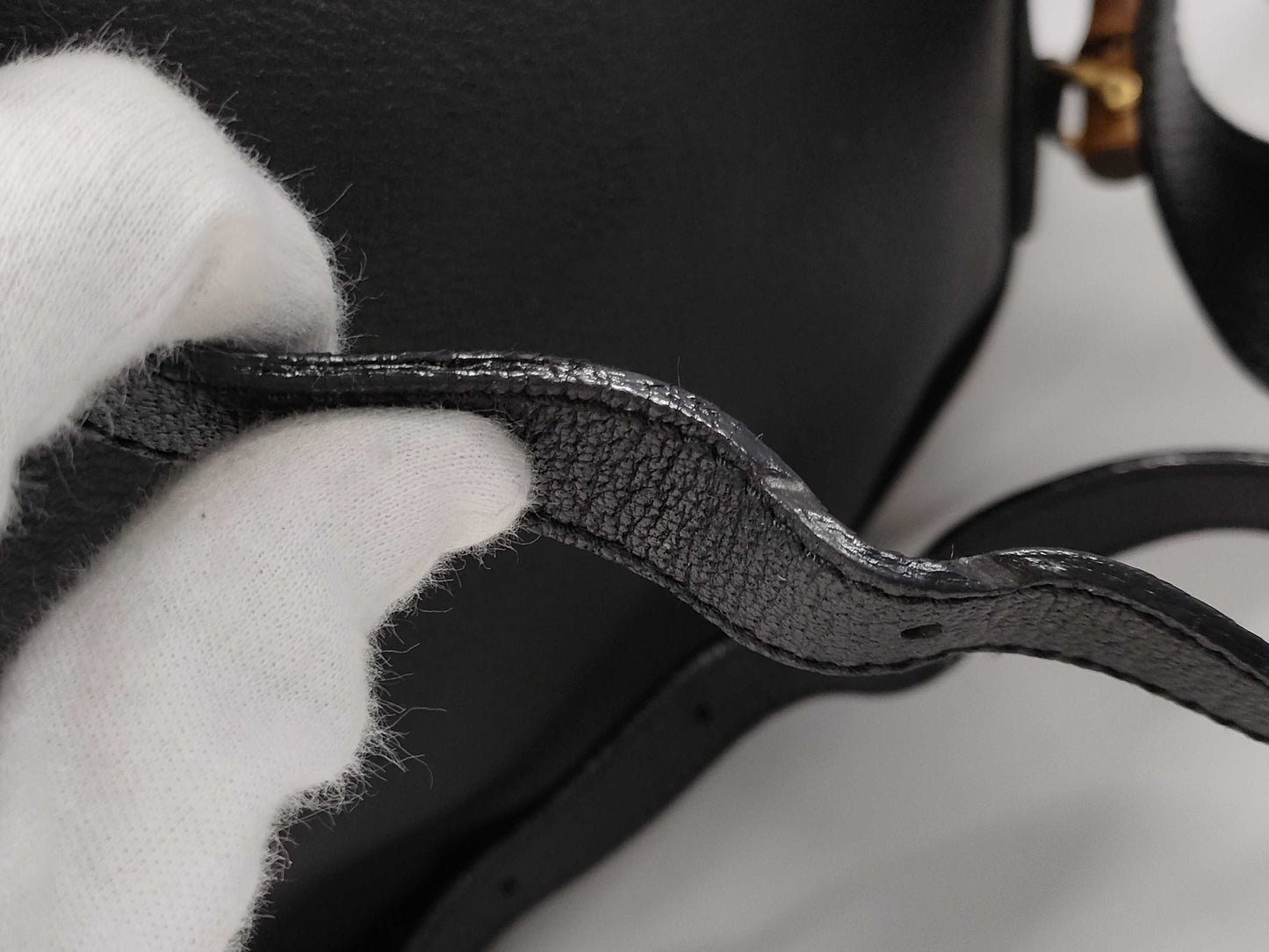 GUCCI Suede Bamboo Black Backpack
