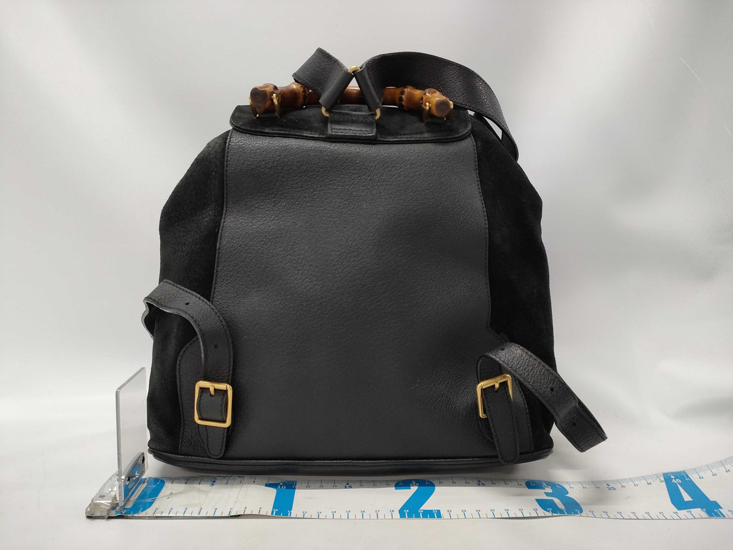 GUCCI Suede Bamboo Black Backpack