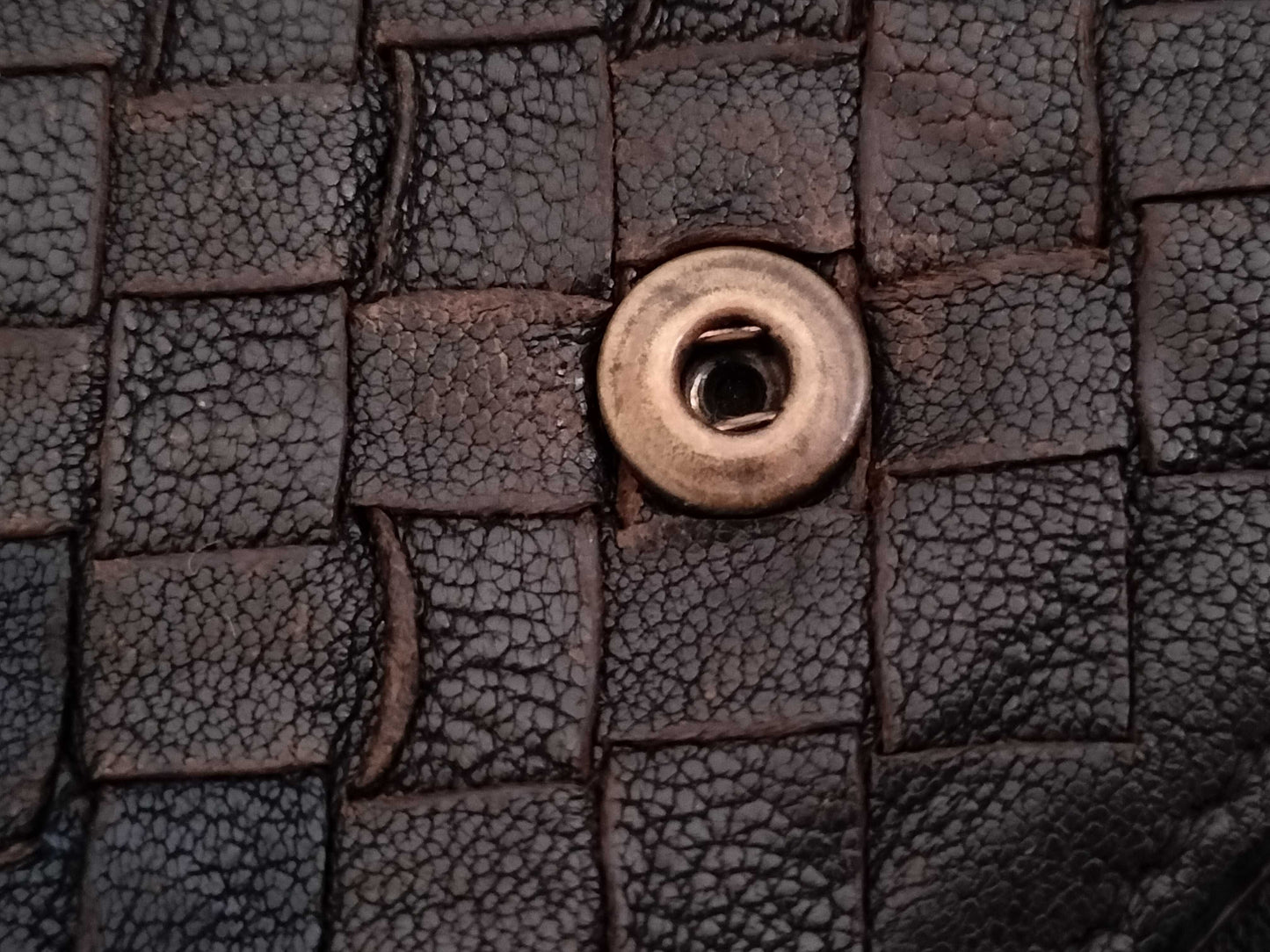 BOTTEGA VENETA Intrecciato Clutch Bag Long Wallet Leather Navy Khaki Wallet