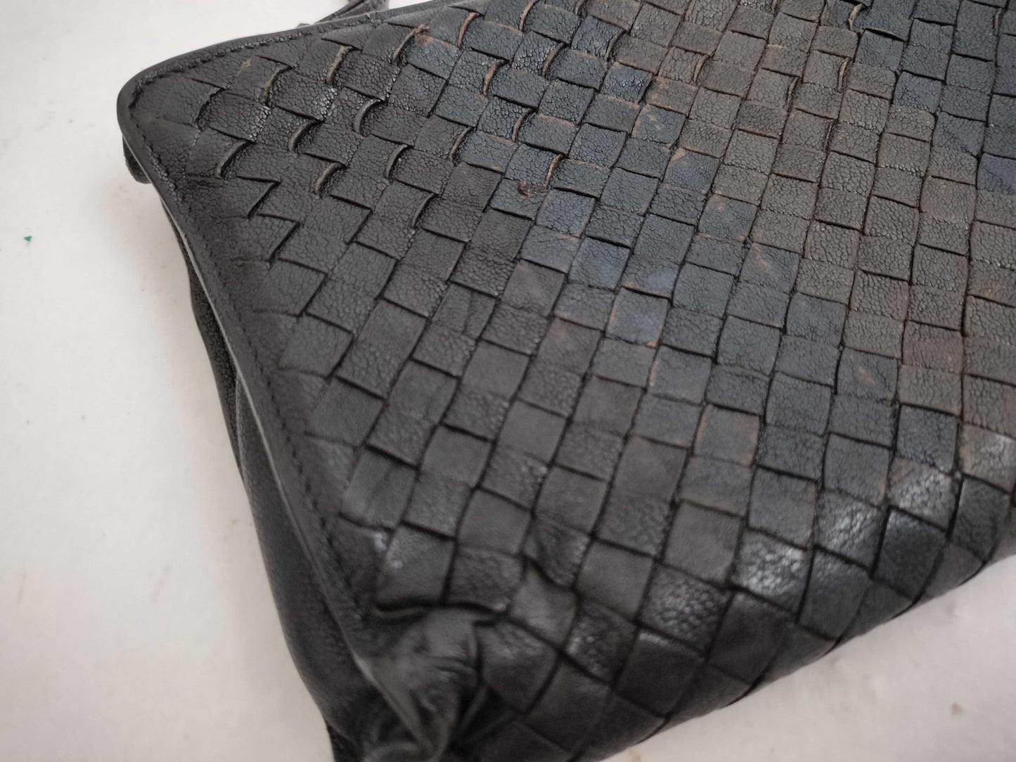 BOTTEGA VENETA Intrecciato Clutch Bag Long Wallet Leather Navy Khaki Wallet