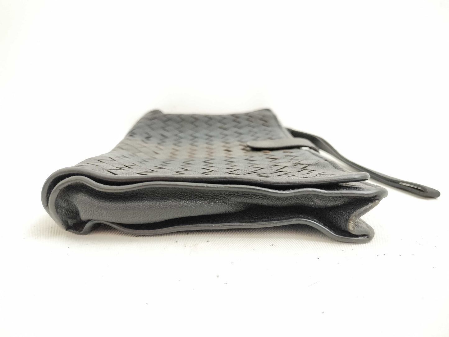 BOTTEGA VENETA Intrecciato Clutch Bag Long Wallet Leather Navy Khaki Wallet