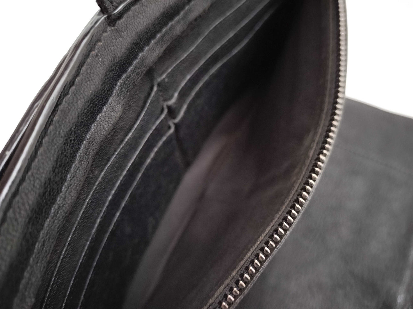 BOTTEGA VENETA Intrecciato Clutch Bag Long Wallet Leather Navy Khaki Wallet