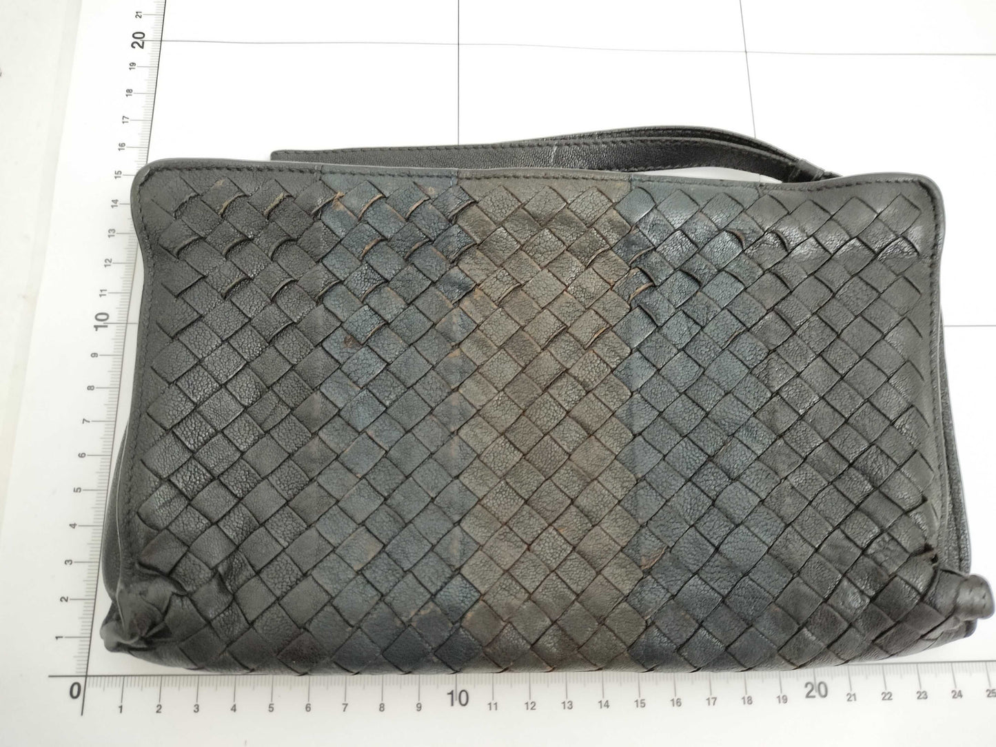 BOTTEGA VENETA Intrecciato Clutch Bag Long Wallet Leather Navy Khaki Wallet