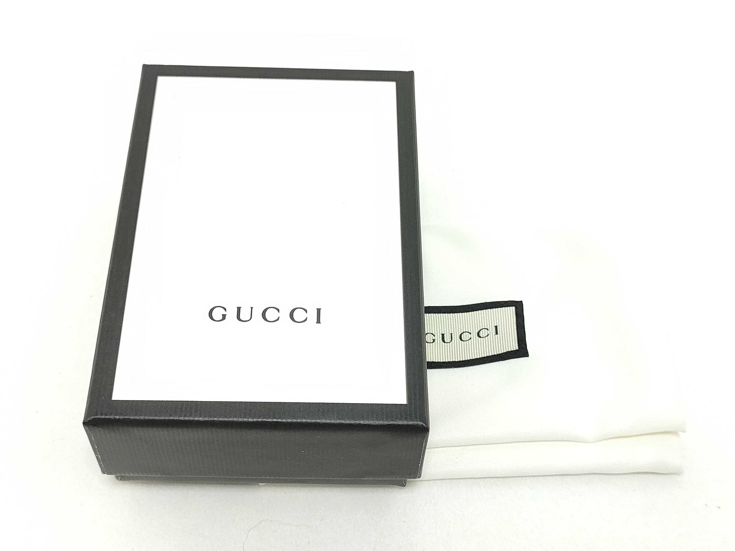 GUCCI GG Embossed Key Ring Leather Black Key Case/Key Holder