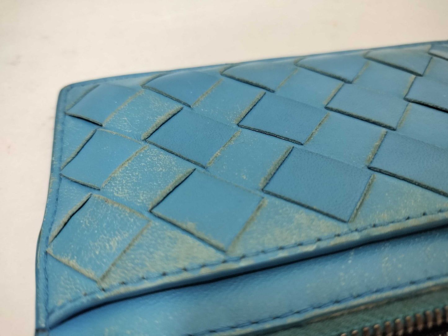 BOTTEGA VENETA Intore Fragment Case Coin Case Leather Blue Coin Case
