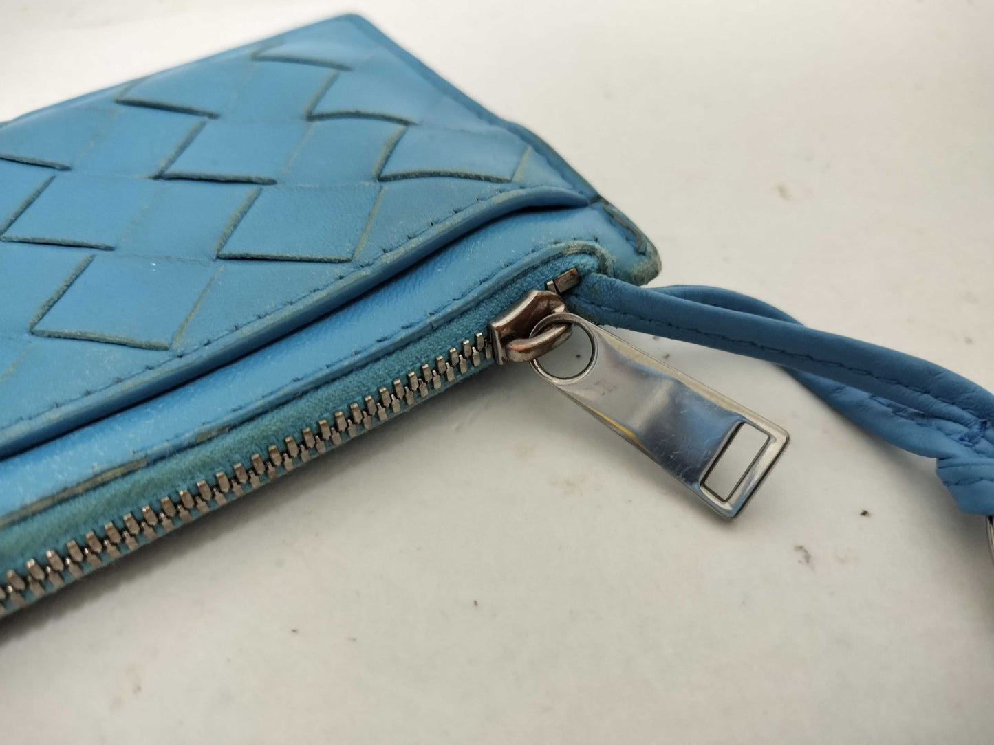 BOTTEGA VENETA Intore Fragment Case Coin Case Leather Blue Coin Case