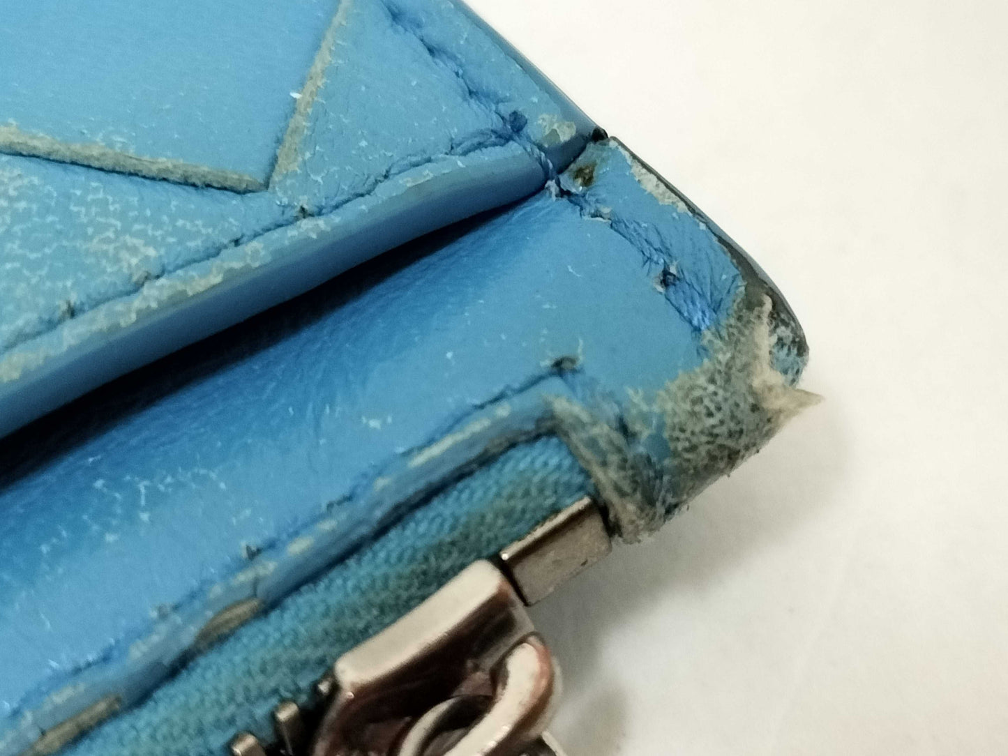 BOTTEGA VENETA Intore Fragment Case Coin Case Leather Blue Coin Case