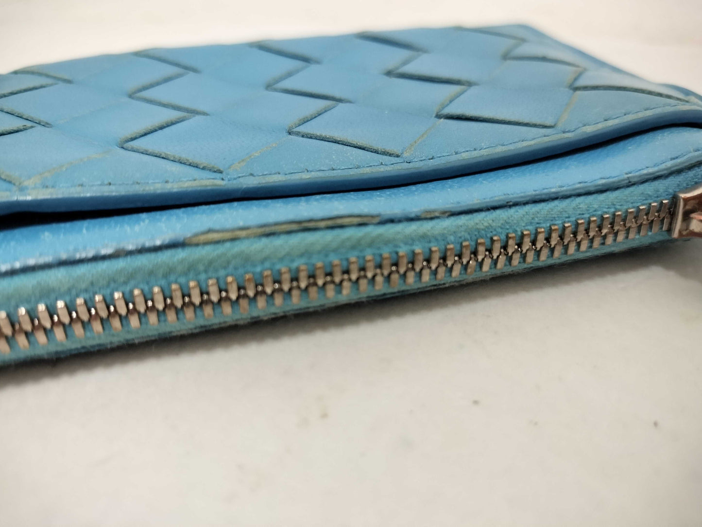BOTTEGA VENETA Intore Fragment Case Coin Case Leather Blue Coin Case