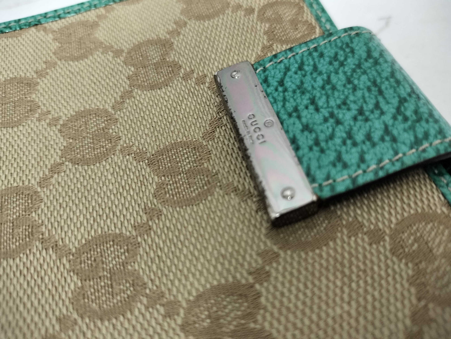 GUCCI GG Canvas 115090 GG Canvas Bifold Wallet Blue Unused Wallet