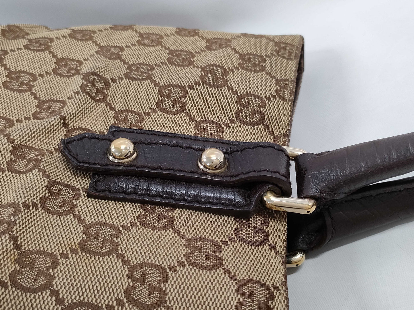 GUCCI GG Canvas Horsebit Tote Bag 137385