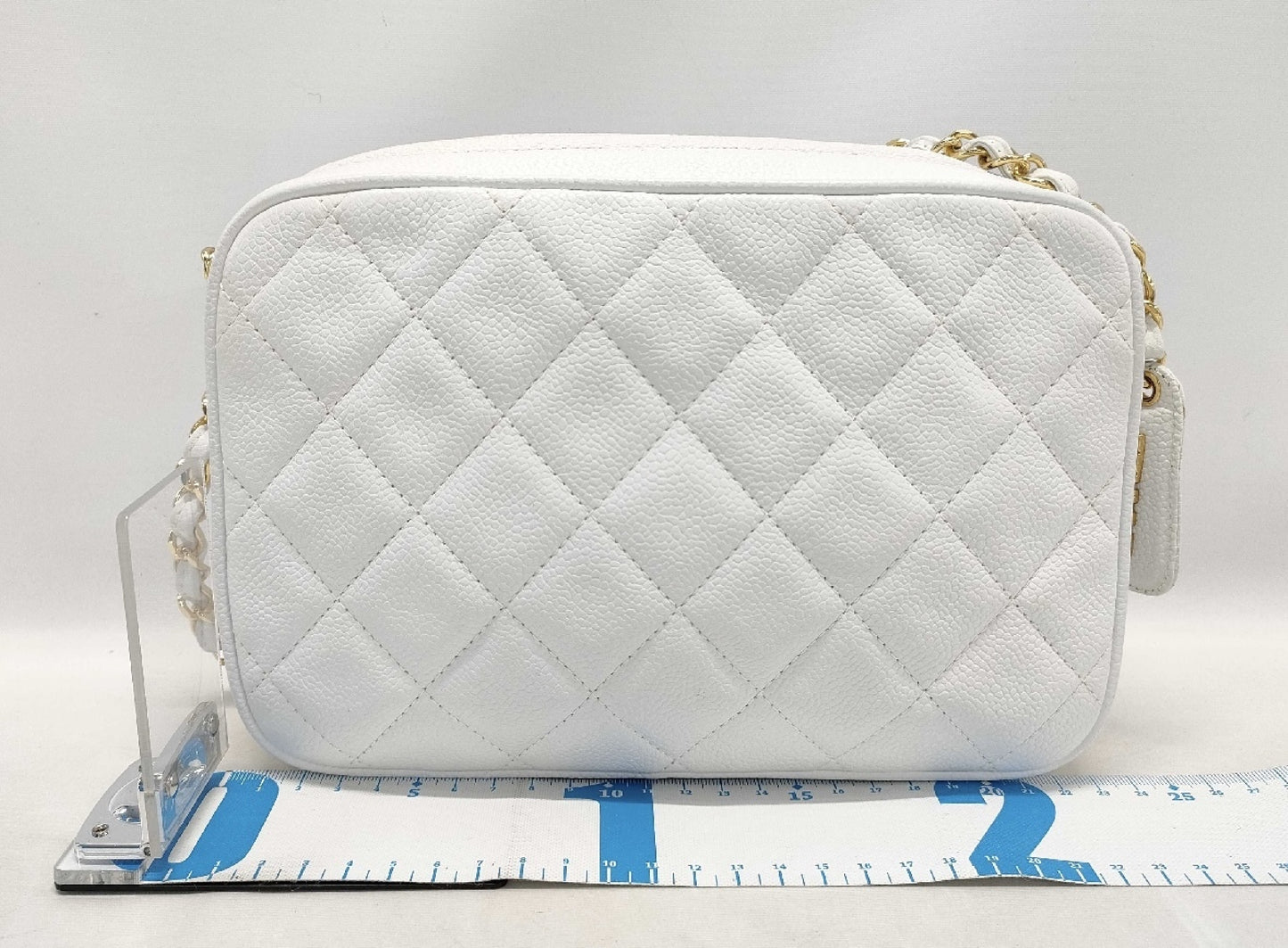 CHANEL Matelasse Caviar Leather Chain Shoulder Bag with Bag, Card, and Sticker