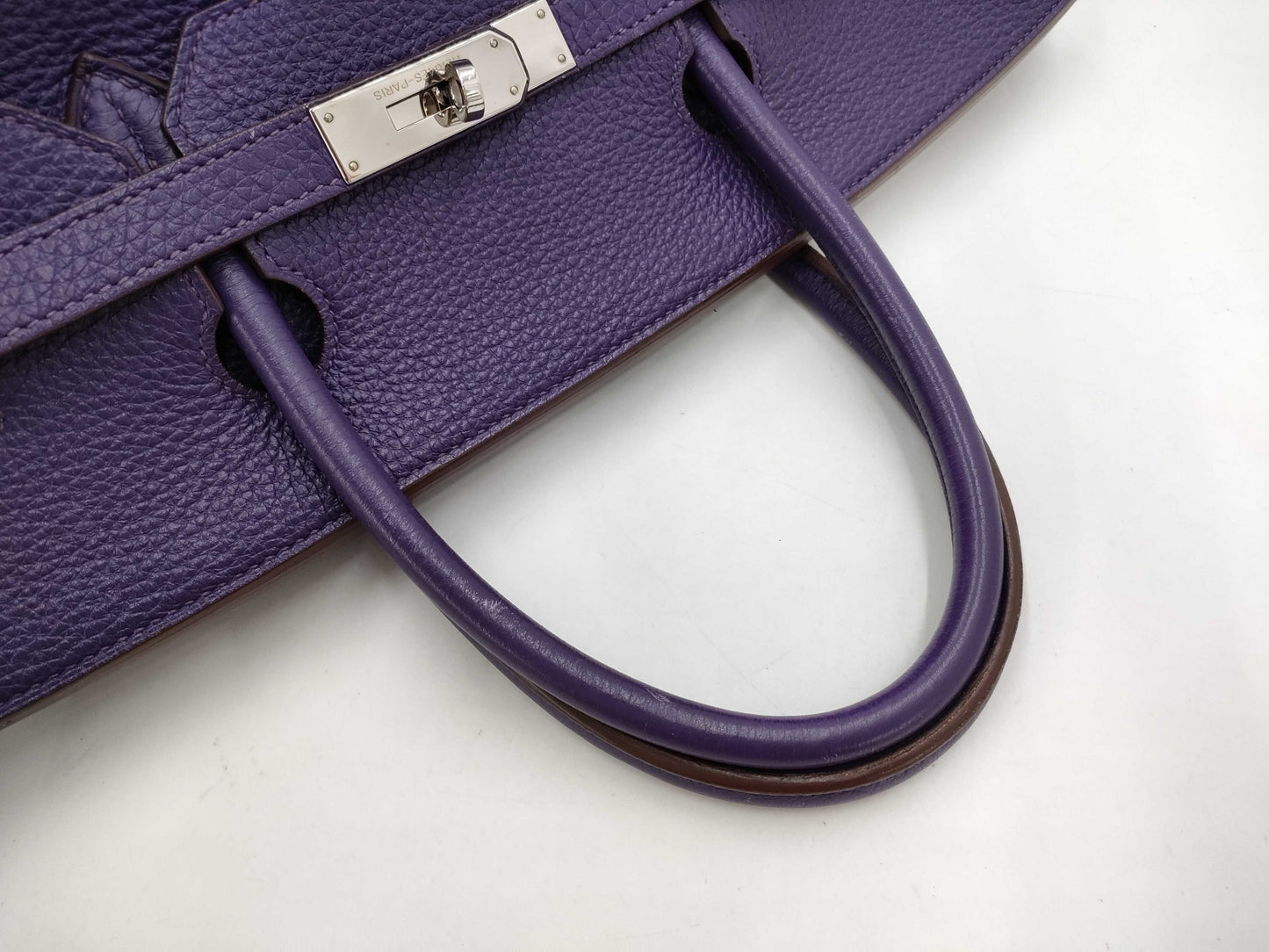 HERMES Birkin 40 Taurillon Clemence Leather Iris Silver Hardware □N Stamp Handbag